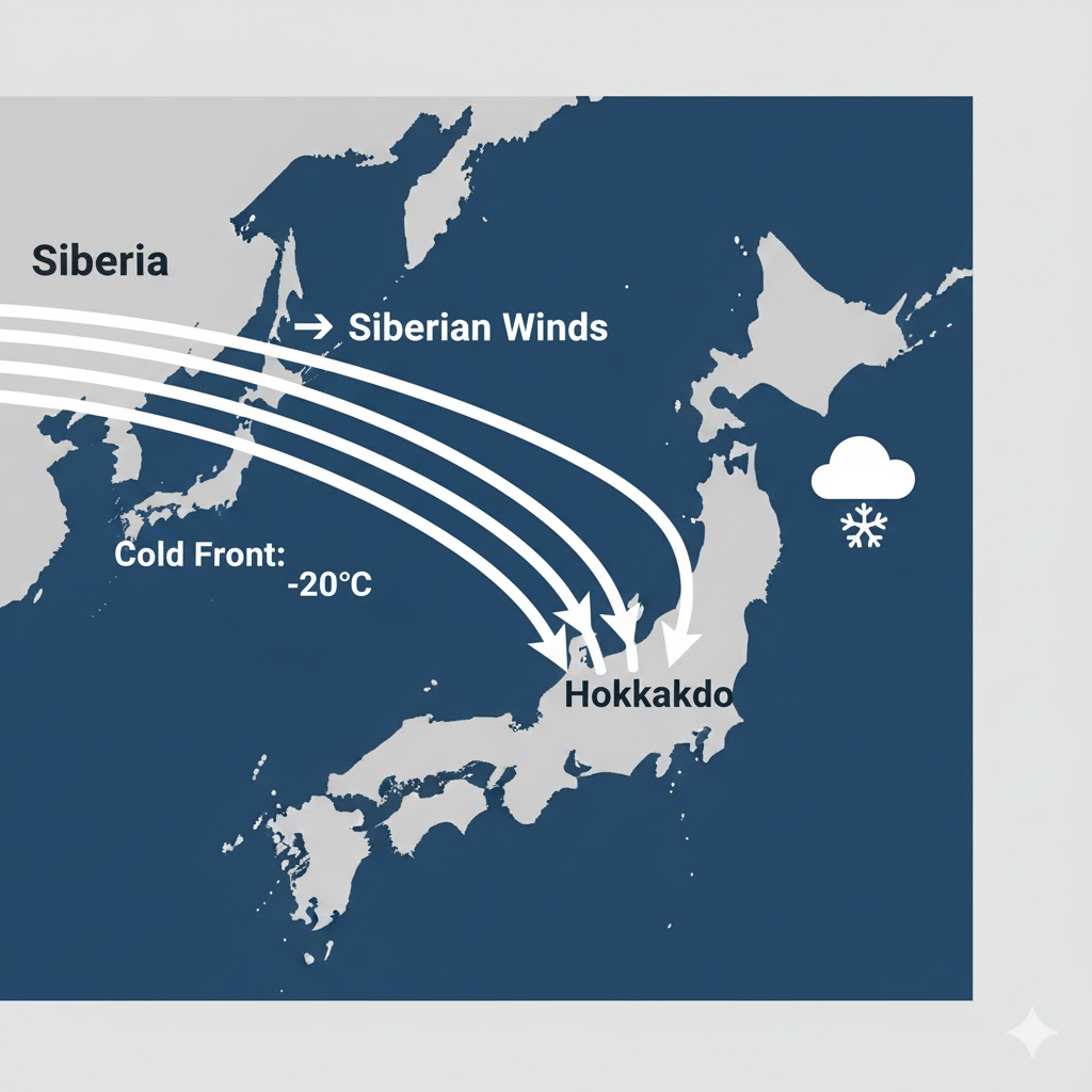 Hokkaido weather pattern and snow formation