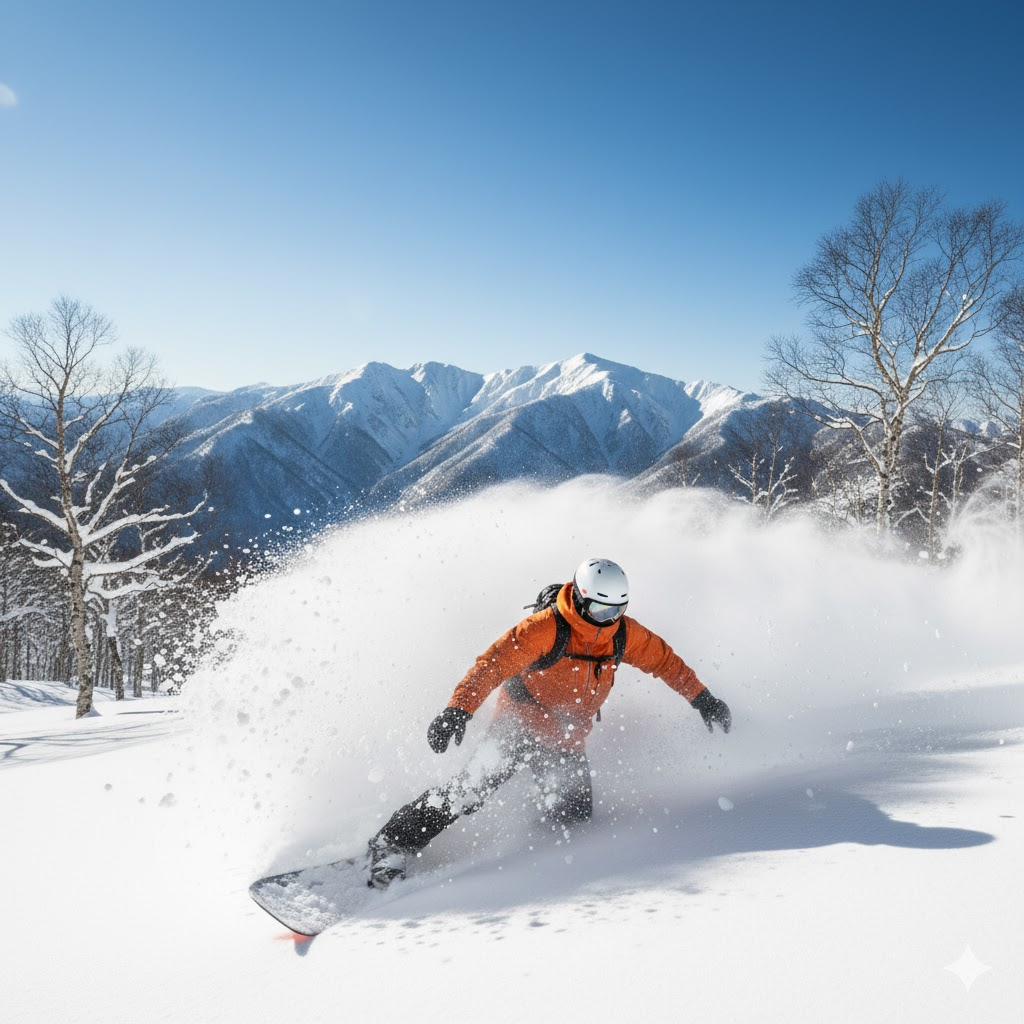 Skiing in Japan powder snow