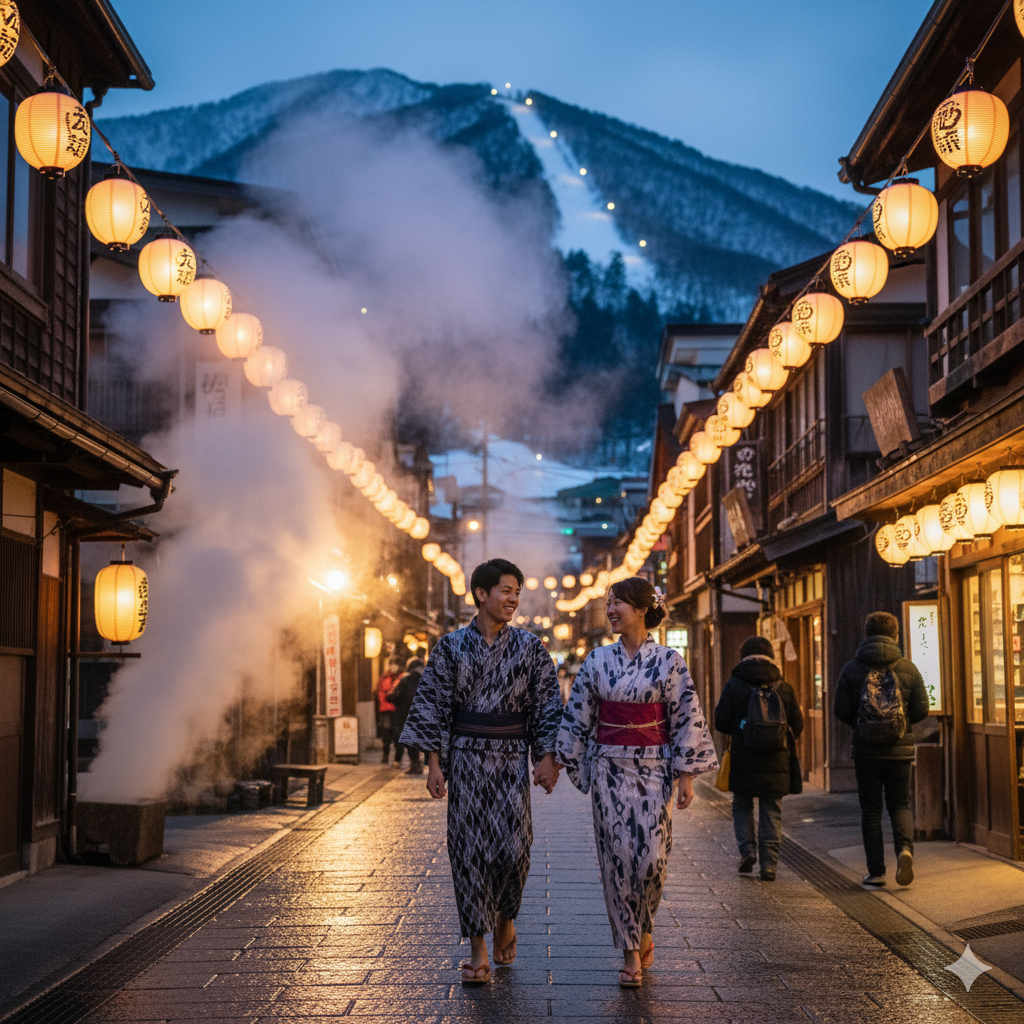 Nozawa Onsen intermediate skiing and culture